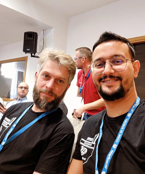 Hammed und Philipp auf dem Wordcamp in Verona 2023